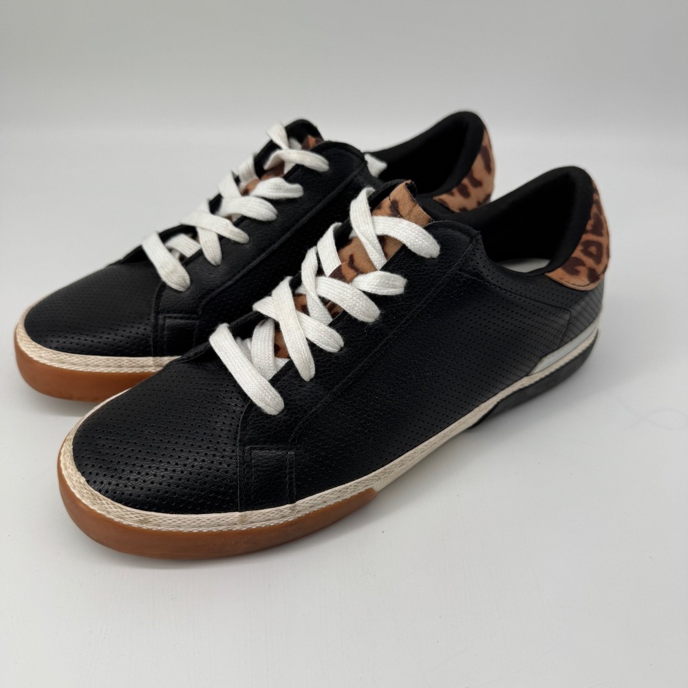 Black Leopard Print Lace Up Low Top Shoes Womens 9 Target Casual Animal Mobb
